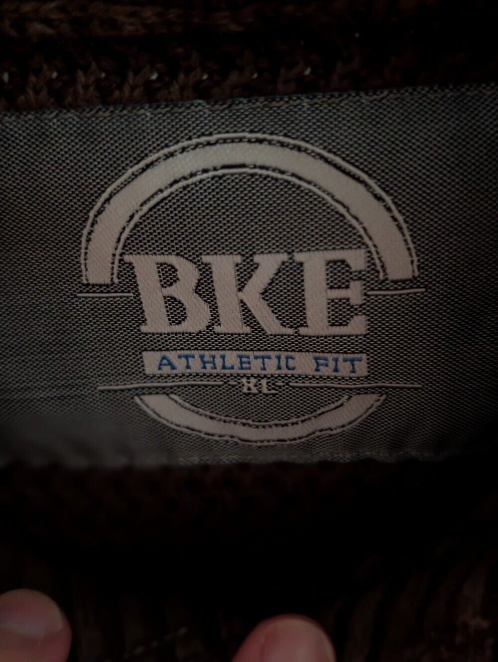 BKE Buckle Mens Sweater XL Brown 100% Cotton Mock Neck Button Henley Ribbed - Picture 5 of 6
